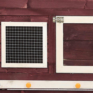 Κλουβί Κουνελιών Μόκα/Λευκό 140x63x120 εκ. Μασίφ Ξύλο Ελάτης - PAKOBAZAAR