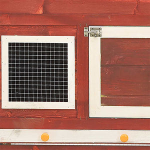 Κλουβί Κουνελιών Κόκκινο/Λευκό 140x63x120 εκ. Μασίφ Ξύλο Ελάτης - PAKOBAZAAR