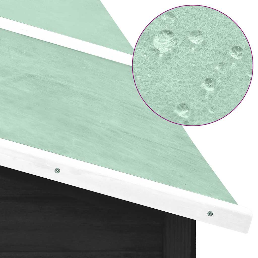 Κλουβί Κουνελιών Εξωτ. Χώρου με Προαύλιο Γκρι/Λευκό Ξύλο Ελάτης - PAKOBAZAAR