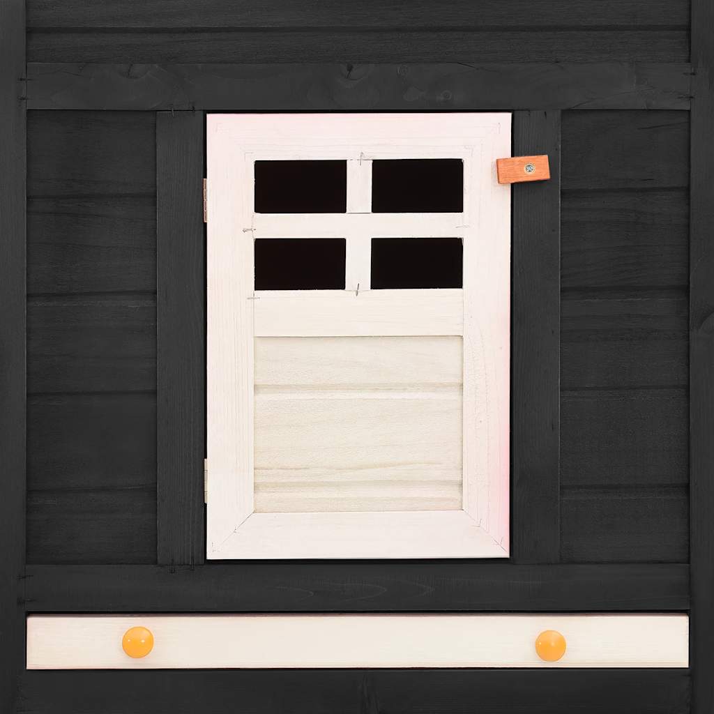 Κλουβί Κουνελιών Εξωτ. Χώρου με Προαύλιο Γκρι/Λευκό Ξύλο Ελάτης - PAKOBAZAAR