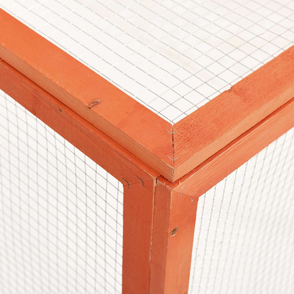 Κλουβί Κουνελιών 124 x 120 x 60 εκ. από Μασίφ Ξύλο Ελάτης - PAKOBAZAAR