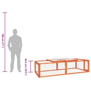 Κλουβί Κουνελιών 183 x 90 x 46,5 εκ. από Μασίφ Ξύλο Ελάτης - PAKOBAZAAR