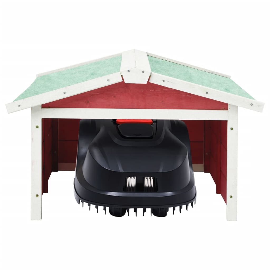 Στέγαστρο για Ρομπ. Χλοοκοπτικό Κόκκινο/Λευκό 72x87x50 εκ Ελάτη - PAKOBAZAAR