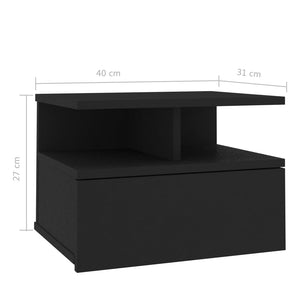 Κομοδίνο Κρεμαστό Μαύρο 40 x 31 x 27 εκ. από Επεξεργασμένο Ξύλο