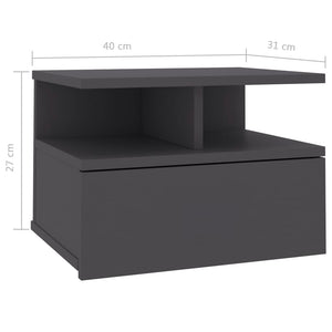 Κομοδίνα Κρεμαστά 2 τεμ. Γκρι 40 x 31 x 27 εκ. από Επεξ. Ξύλο