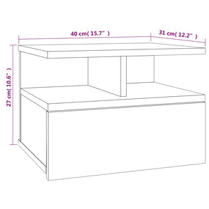 Κομοδίνο Κρεμαστό Γκρι Σκυροδέματος 40x31x27 εκ. από Επεξ. Ξύλο