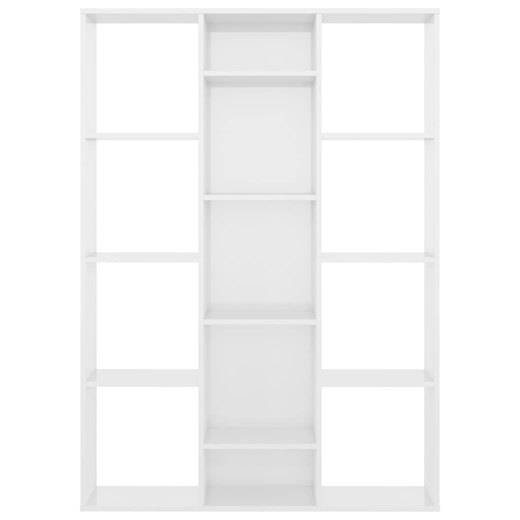 Διαχωριστικό/Βιβλιοθήκη Γυαλ. Λευκό 100x24x140 εκ. Επεξ. Ξύλο