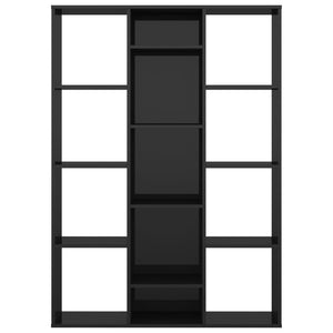 Διαχωριστικό/Βιβλιοθήκη Γυαλ. Μαύρο 100x24x140 εκ. Μοριοσανίδα