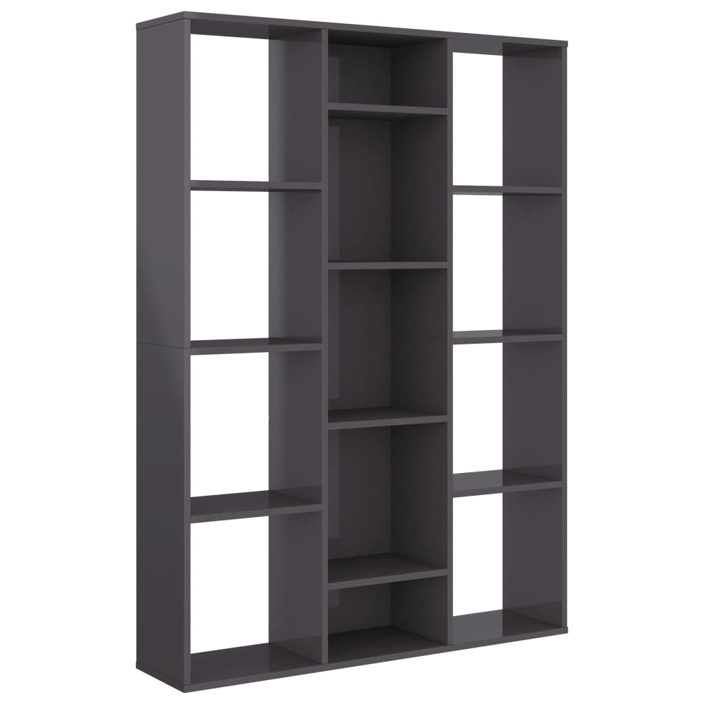 Διαχωριστικό/Βιβλιοθήκη Γυαλ. Γκρι 100x24x140 εκ. Μοριοσανίδα - Pakobazaar