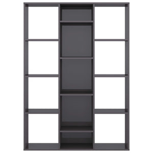 Διαχωριστικό/Βιβλιοθήκη Γυαλ. Γκρι 100x24x140 εκ. Μοριοσανίδα - Pakobazaar
