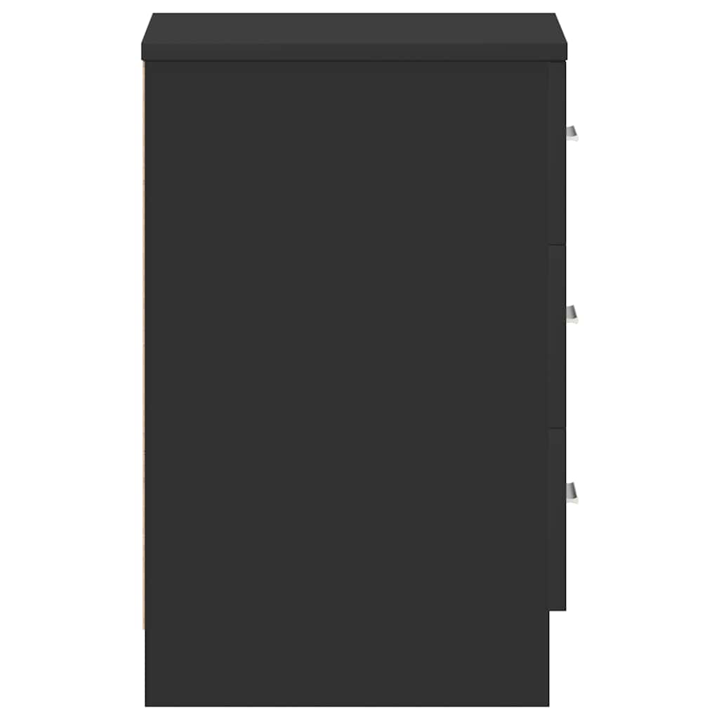 Κομοδίνα 2 τεμ. Μαύρα 38 x 35 x 56 εκ. από Επεξ. Ξύλο