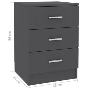Κομοδίνο Γκρι 38 x 35 x 56 εκ. από Μοριοσανίδα
