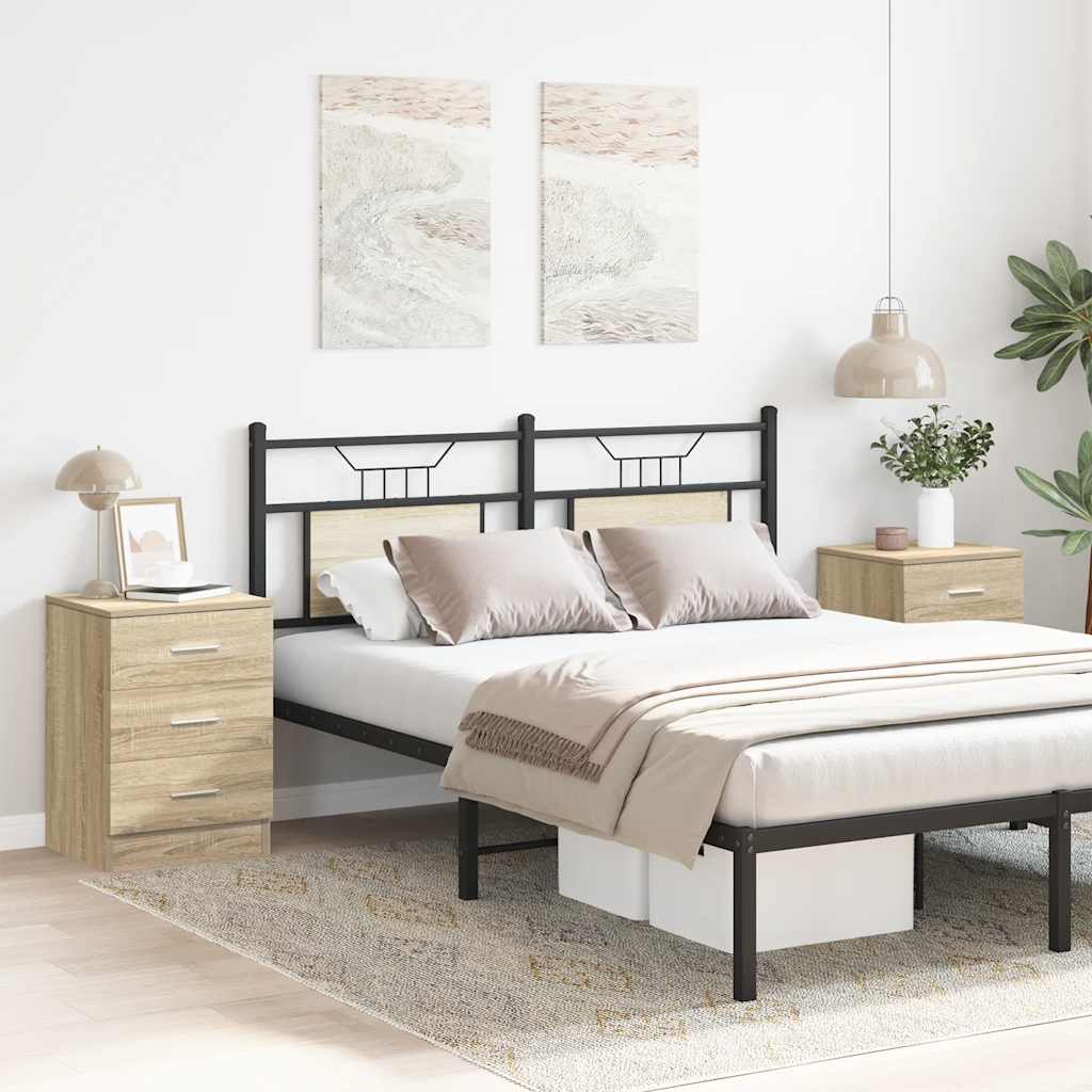 Κομοδίνα 2 τεμ. Χρώμα Sonoma Δρυς 38x35x56 εκ. από Επεξ. Ξύλο - Pakobazaar