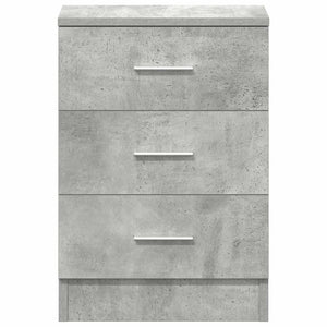 Κομοδίνα 2 τεμ. Γκρι Σκυροδέματος 38x35x56 εκ. από Επεξ. Ξύλο
