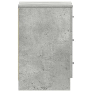 Κομοδίνα 2 τεμ. Γκρι Σκυροδέματος 38x35x56 εκ. από Επεξ. Ξύλο