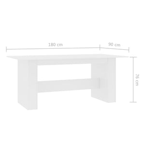 Τραπεζαρία Λευκή 180 x 90 x 76 εκ. από Επεξ. Ξύλο