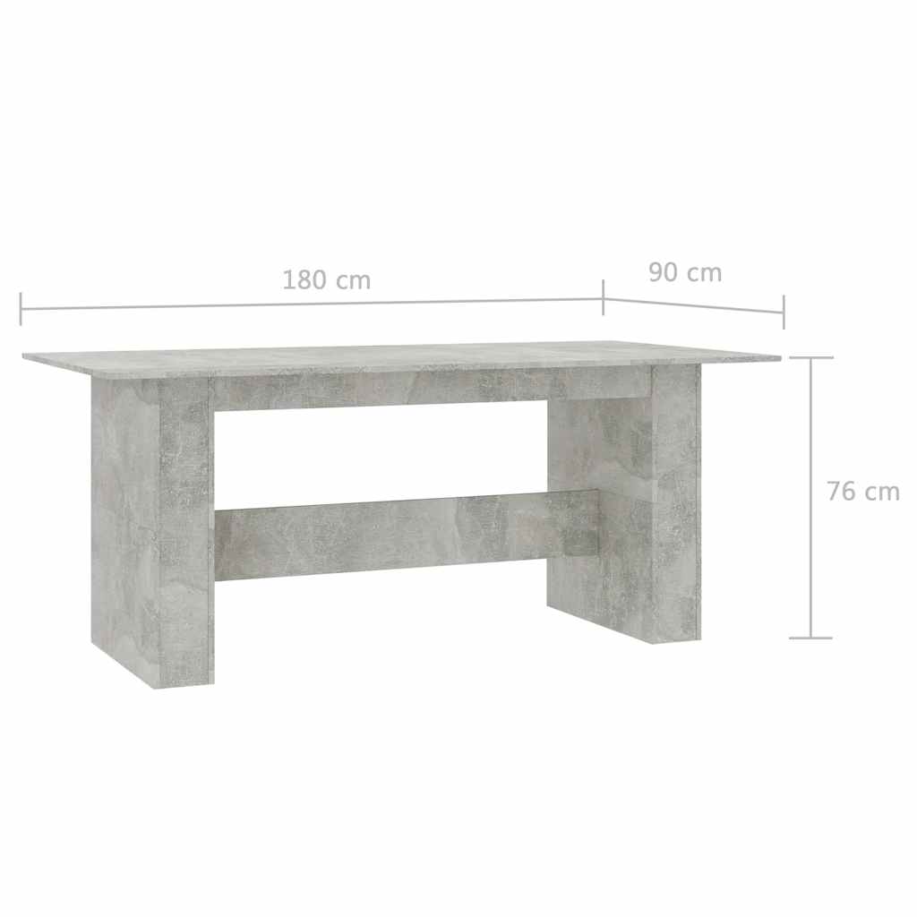 Τραπεζαρία Γκρι του Σκυροδέματος 180x90x76 εκ. από Επεξ. Ξύλο
