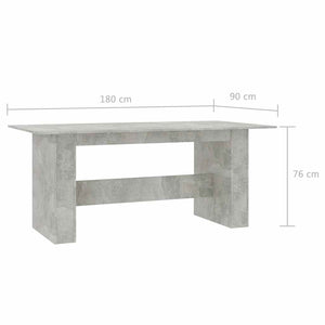 Τραπεζαρία Γκρι του Σκυροδέματος 180x90x76 εκ. από Επεξ. Ξύλο