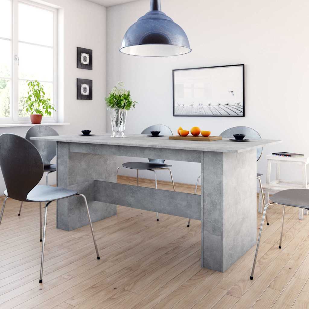 Τραπεζαρία Γκρι του Σκυροδέματος 180x90x76 εκ. από Επεξ. Ξύλο