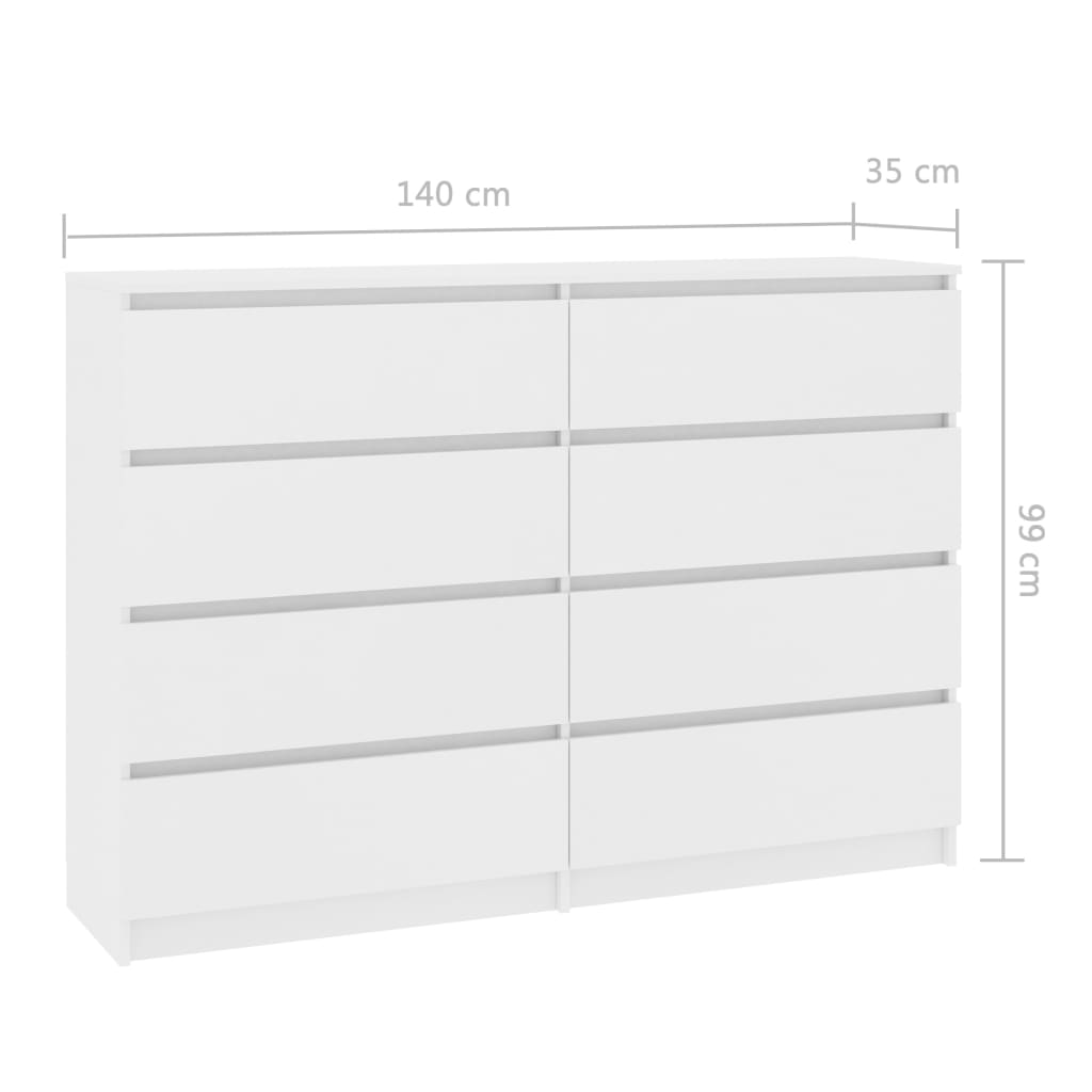 Συρταριέρα Λευκή 140 x 35 x 99 εκ. από Μοριοσανίδα