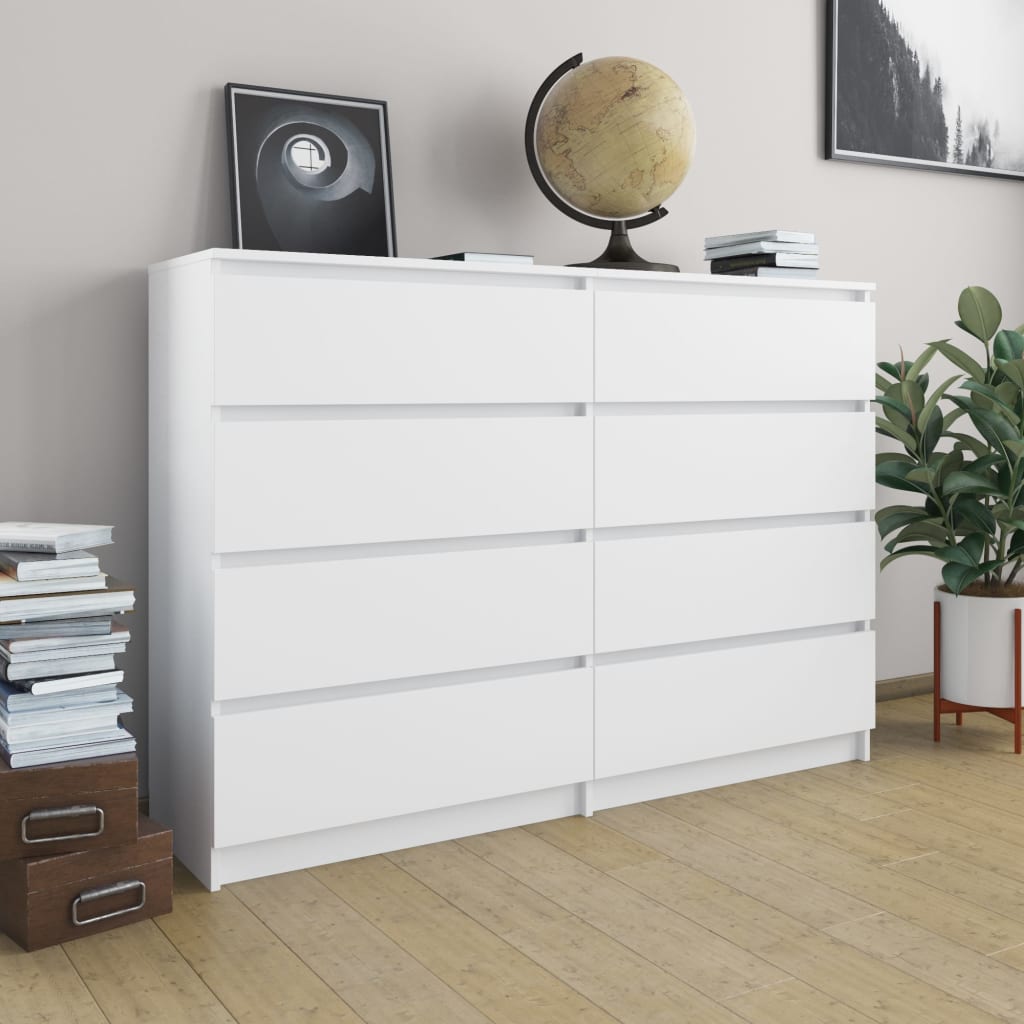 Συρταριέρα Λευκή 140 x 35 x 99 εκ. από Μοριοσανίδα