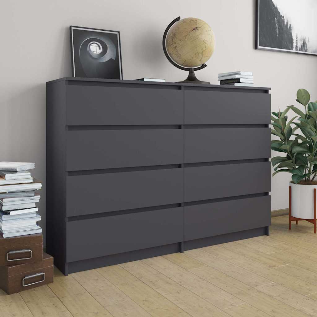 Συρταριέρα Γκρι 140 x 35 x 99 εκ. από Μοριοσανίδα - Pakobazaar