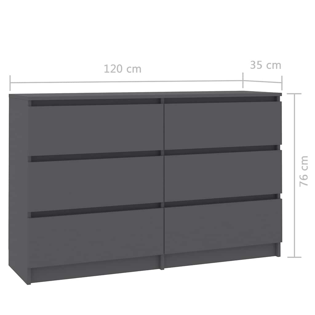 Συρταριέρα Γκρι 120x35x76 εκ. από Μοριοσανίδα