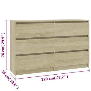 Συρταριέρα Sonoma Δρυς 120x35x76 εκ. από Μοριοσανίδα
