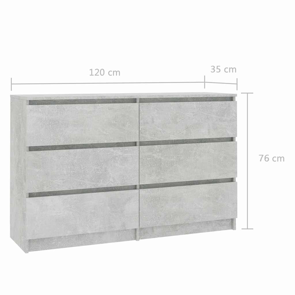 Συρταριέρα Γκρι του Σκυροδέματος 120x35x76 εκ. Μοριοσανίδα - Pakobazaar