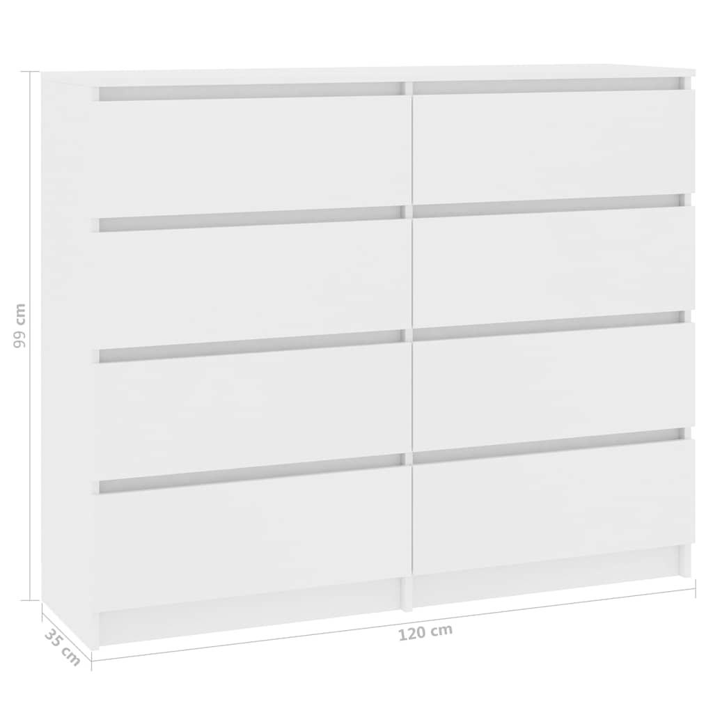 Συρταριέρα Λευκή 120 x 35 x 99 εκ. από Μοριοσανίδα