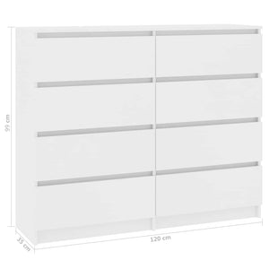 Συρταριέρα Λευκή 120 x 35 x 99 εκ. από Μοριοσανίδα