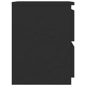 Κομοδίνο Μαύρο 30 x 30 x 40 εκ. από Επεξ. Ξύλο