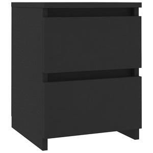 Κομοδίνα 2 τεμ. Μαύρα 30 x 30 x 40 εκ. από Επεξ. Ξύλο - Pakobazaar
