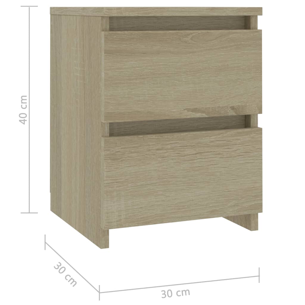 Κομοδίνο Χρώμα Sonoma Δρυς 30 x 30 x 40 εκ. από Επεξ. Ξύλο - Pakobazaar