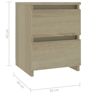 Κομοδίνο Χρώμα Sonoma Δρυς 30 x 30 x 40 εκ. από Επεξ. Ξύλο - Pakobazaar