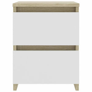 Κομοδίνο Λευκό / Sonoma Δρυς 30 x 30 x 40 εκ. από Μοριοσανίδα