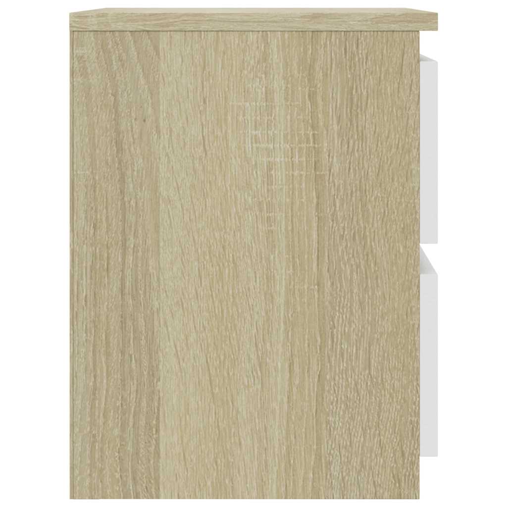 Κομοδίνο Λευκό / Sonoma Δρυς 30 x 30 x 40 εκ. από Μοριοσανίδα