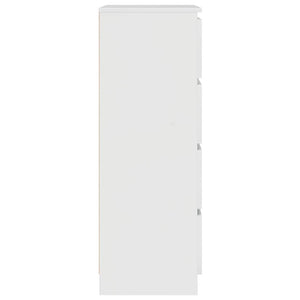 Συρταριέρα Γυαλιστερό Λευκό 60x35x98,5 εκ. Επεξεργασμένο Ξύλο