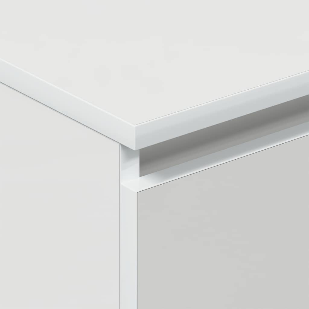 Συρταριέρα Γυαλιστερό Λευκό 60x35x98,5 εκ. Επεξεργασμένο Ξύλο