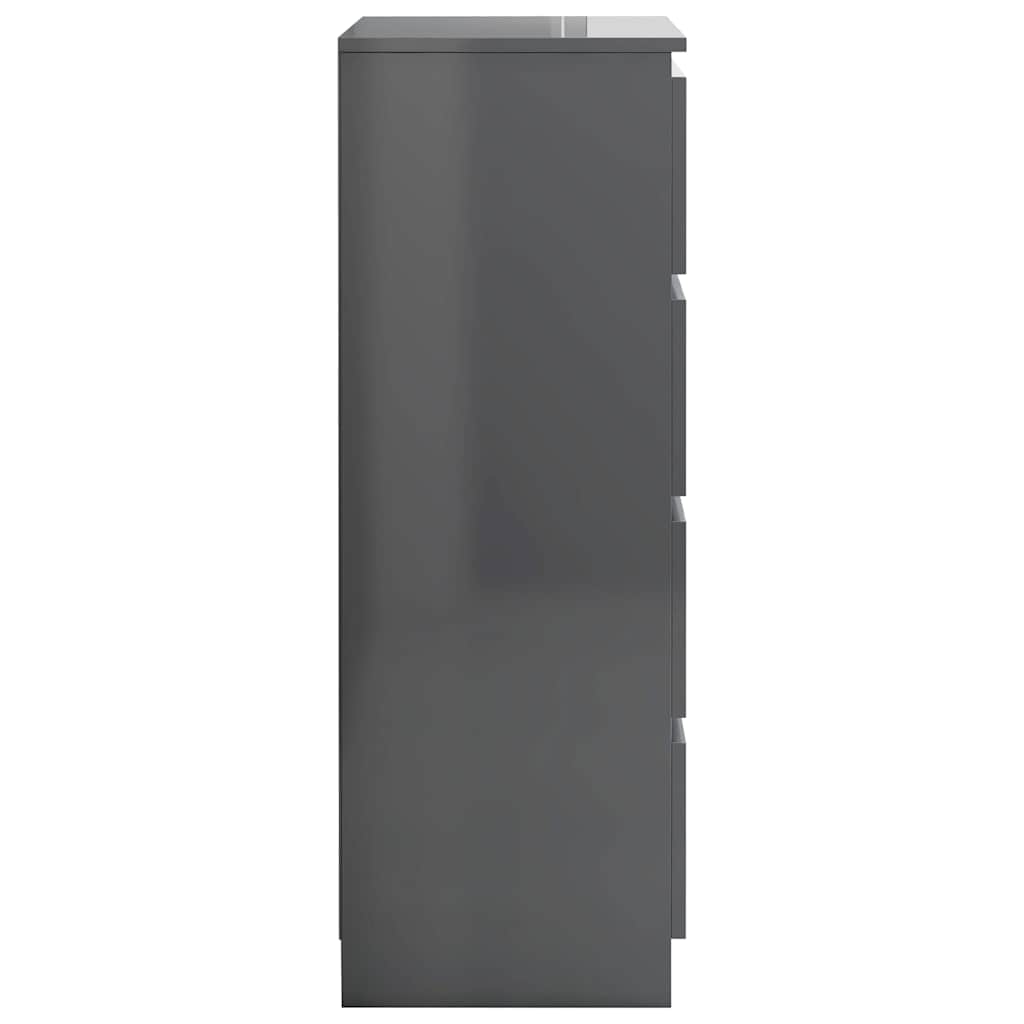 Συρταριέρα Γυαλιστερό Γκρι 60x35x98,5 εκ. Επεξεργασμένο Ξύλο - Pakobazaar