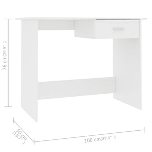 Γραφείο Λευκό 100 x 50 x 76 εκ. από Επεξ. Ξύλο