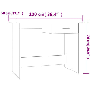 Γραφείο Γκρι Σκυροδέματος 100 x 50 x 76 εκ. από Επεξ. Ξύλο