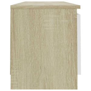 Έπιπλο Τηλεόρασης Λευκό/Sonoma Δρυς 120x30x35,5 εκ. Επεξ. Ξύλο