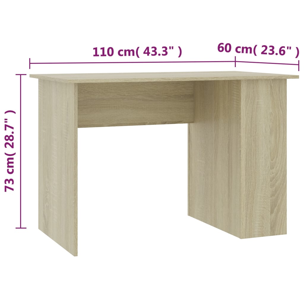 Γραφείο Χρώμα Sonoma Δρυς 110 x 60 x 73 εκ. από Μοριοσανίδα