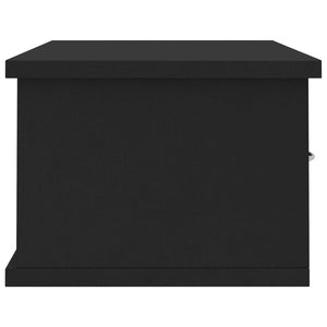 Ράφι Τοίχου με Συρτάρια Μαύρο 60 x 26 x 18,5 εκ. από Επεξ. Ξύλο