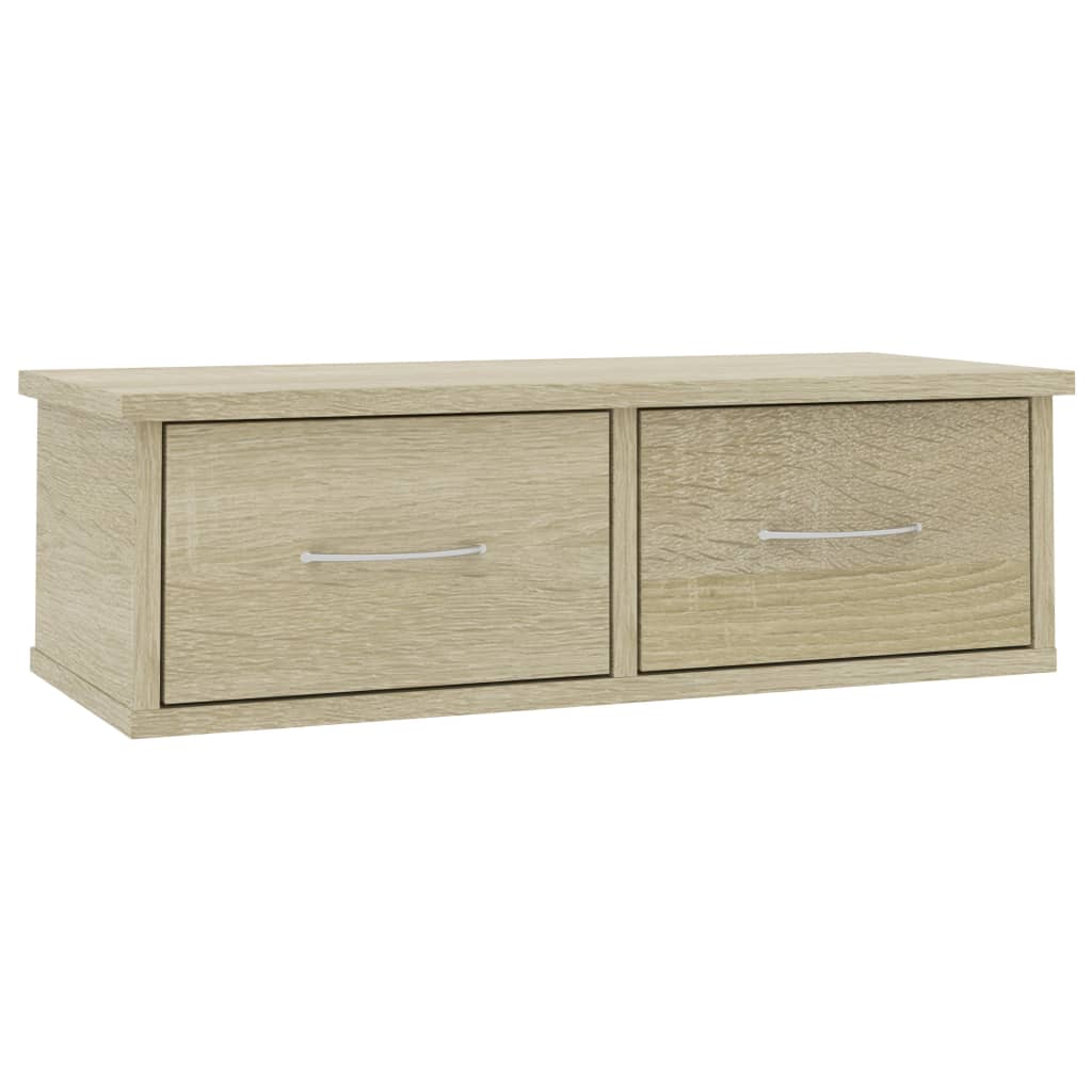 Ράφι Τοίχου με Συρτάρια Sonoma Δρυς 60x26x18,5 εκ. Επεξ. Ξύλο