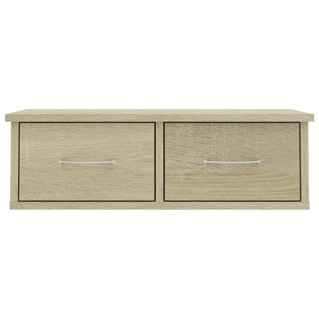 Ράφι Τοίχου με Συρτάρια Sonoma Δρυς 60x26x18,5 εκ. Επεξ. Ξύλο