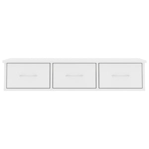 Ράφι Τοίχου με Συρτάρια Λευκό 88 x 26 x 18,5 εκ. από Επεξ. Ξύλο