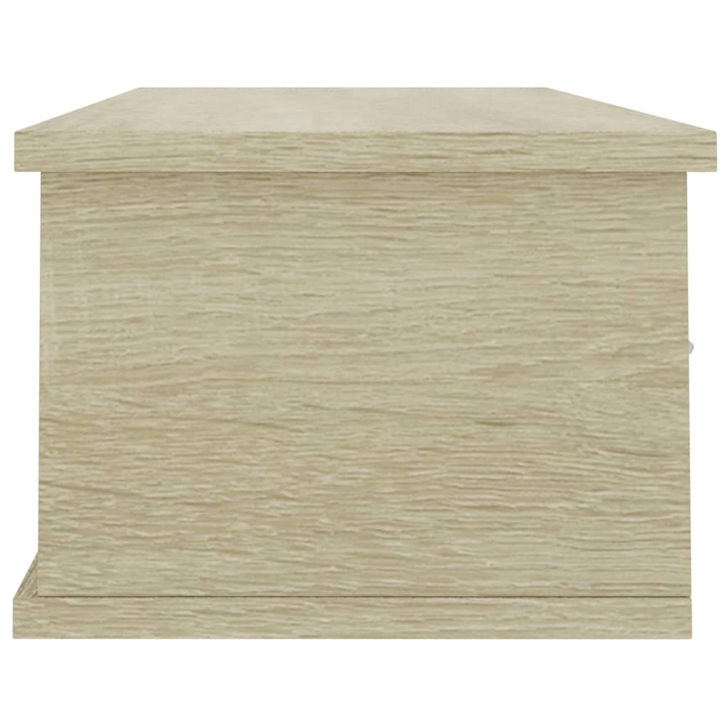 Ράφι Τοίχου με Συρτάρια Sonoma Δρυς 88x26x18,5 εκ. Επεξ. Ξύλο