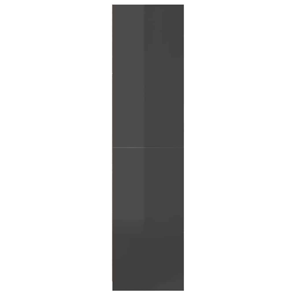 800611  Wardrobe High Gloss Grey 100x50x200 cm Chipboard - Pakobazaar